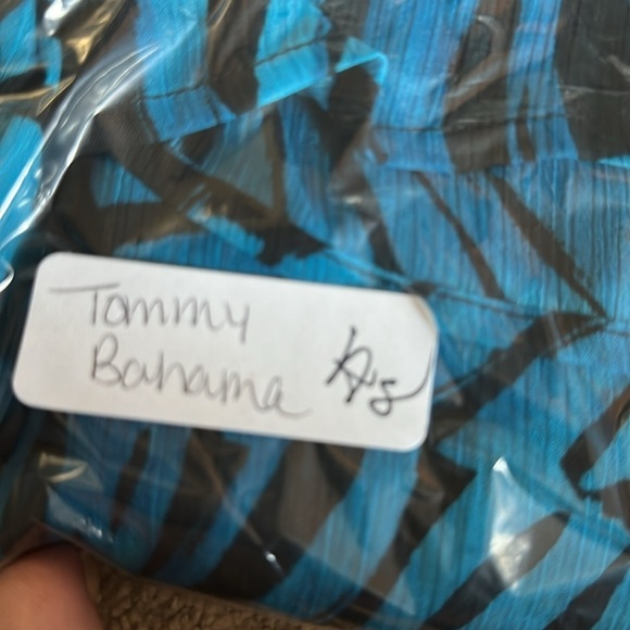 TOMMY BAHAMA Coastal Vacation Blue-black woman leaf beach summer swim cover S - Picture 11 of 11